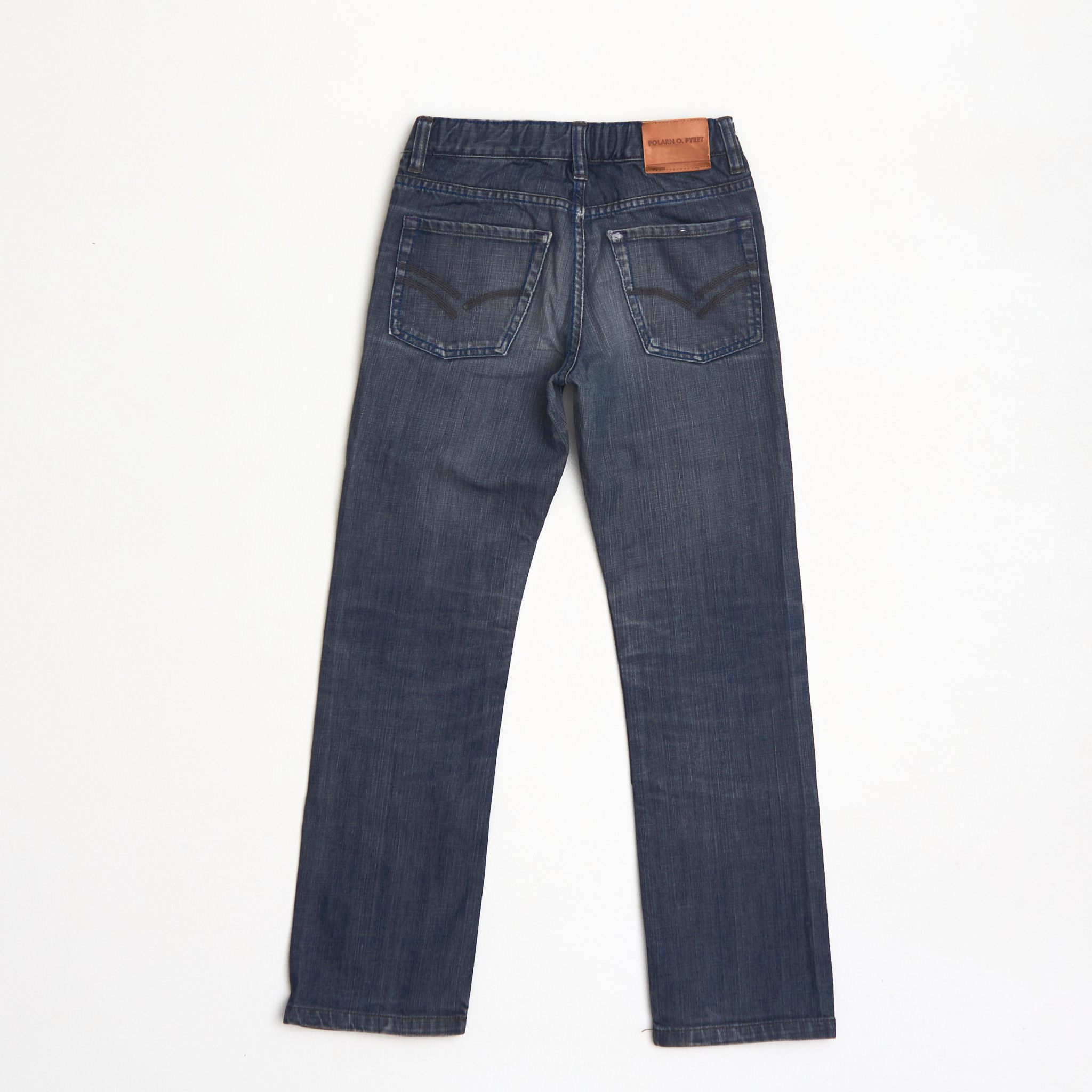Slitstarka jeans i rak modell, Regular fit, stl 128, Polarn O.Pyret