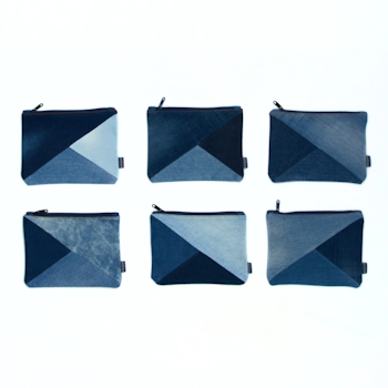 Kuvertväska (med mörkblå dragkedja)