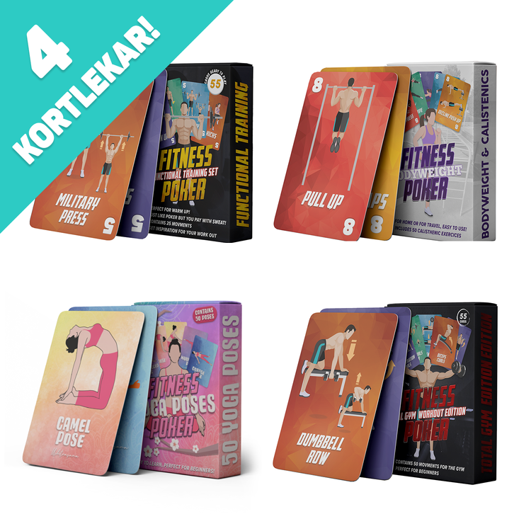 Fitness Poker Bundle - 4 kortlekar