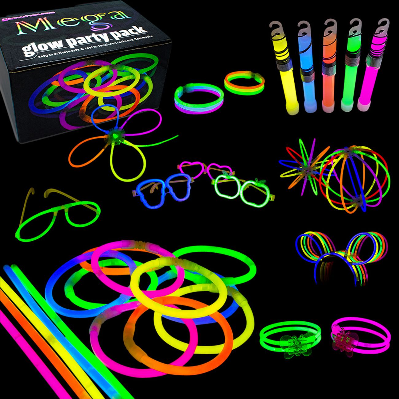 Glowsticks Mega Party Pack