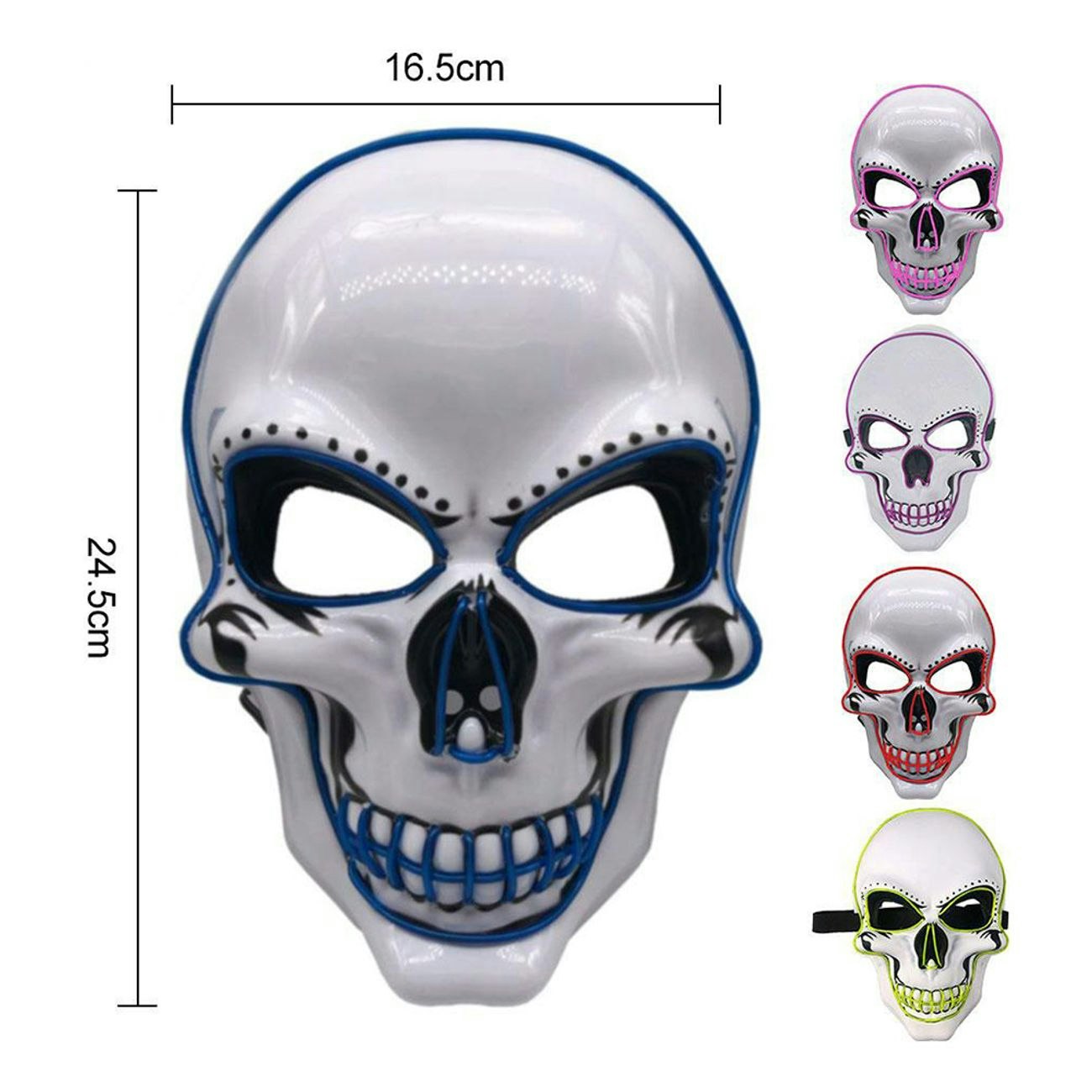 El Wire Skull LED Mask