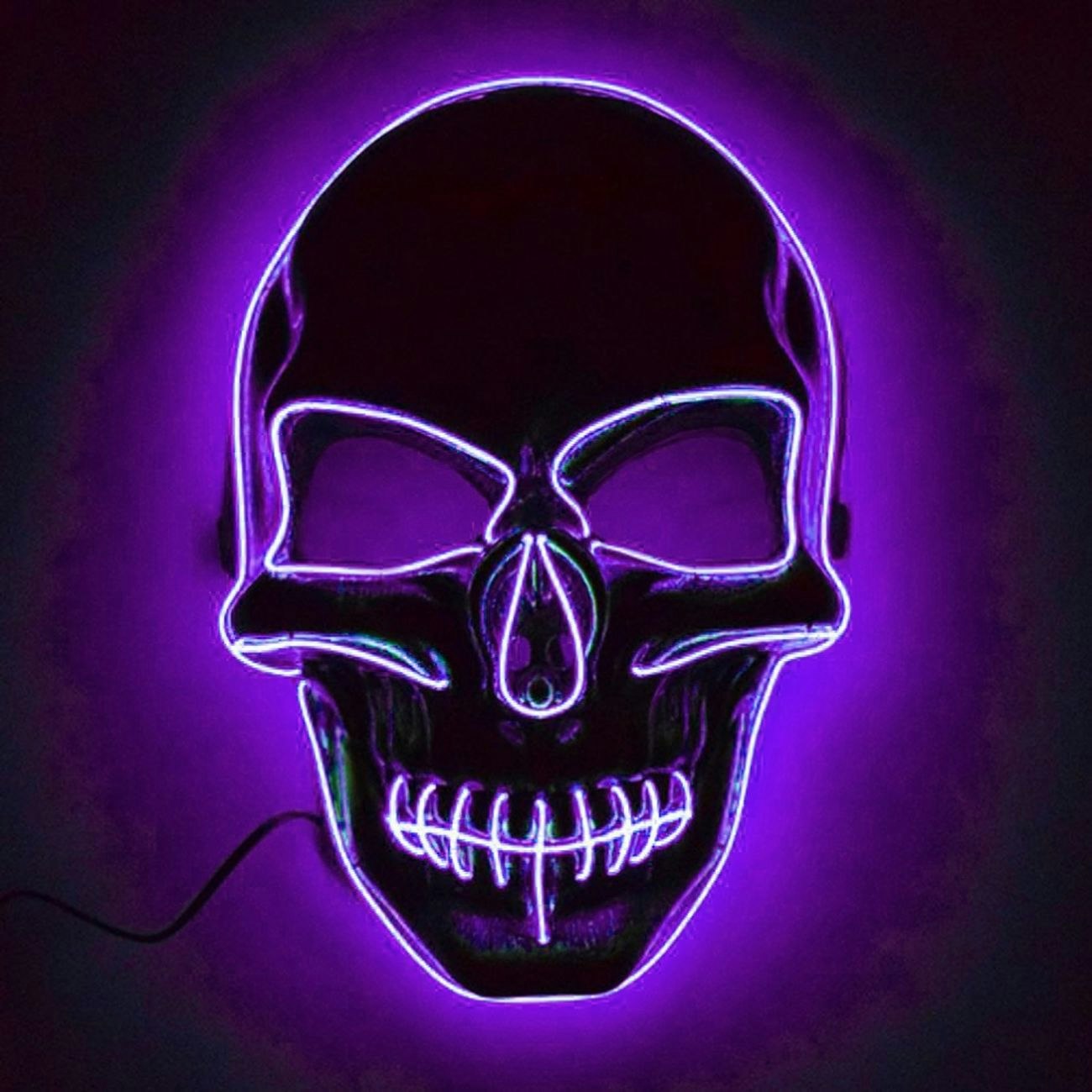 El Wire Skull LED Mask