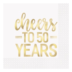 Servetter Cheers to 50 Years Guld