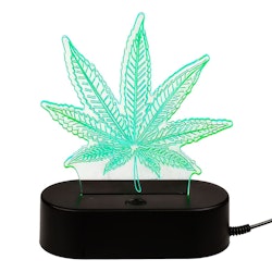 3D LED-Lampa Cannabislöv