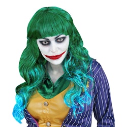 Joker Lång Grön/Blå Peruk