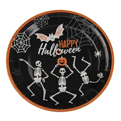 Papperstallrikar Halloween Skelett