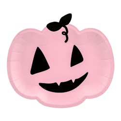 Papperstallrikar Rosa Pumpa Halloween