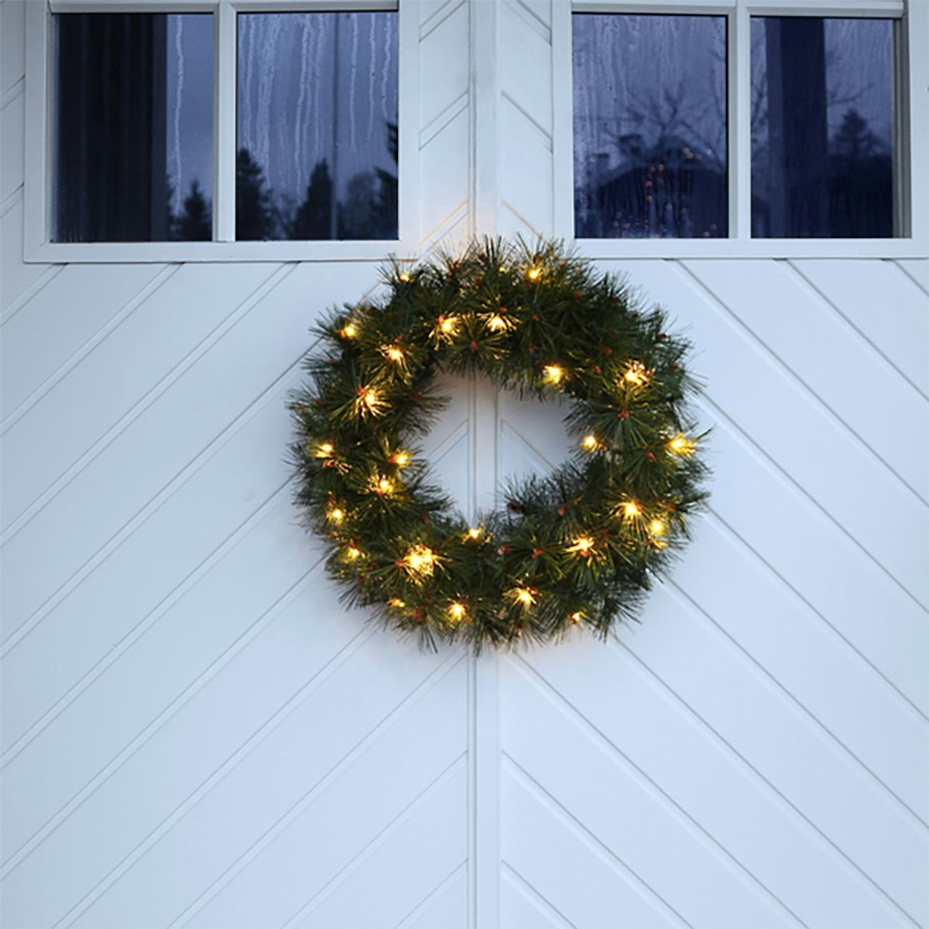 Dörrkrans Grön med LED