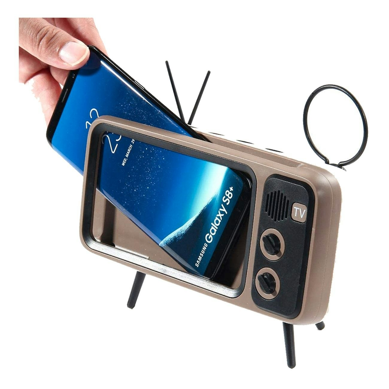 Retro TV Bluetooth Högtalare med Mobilhållare
