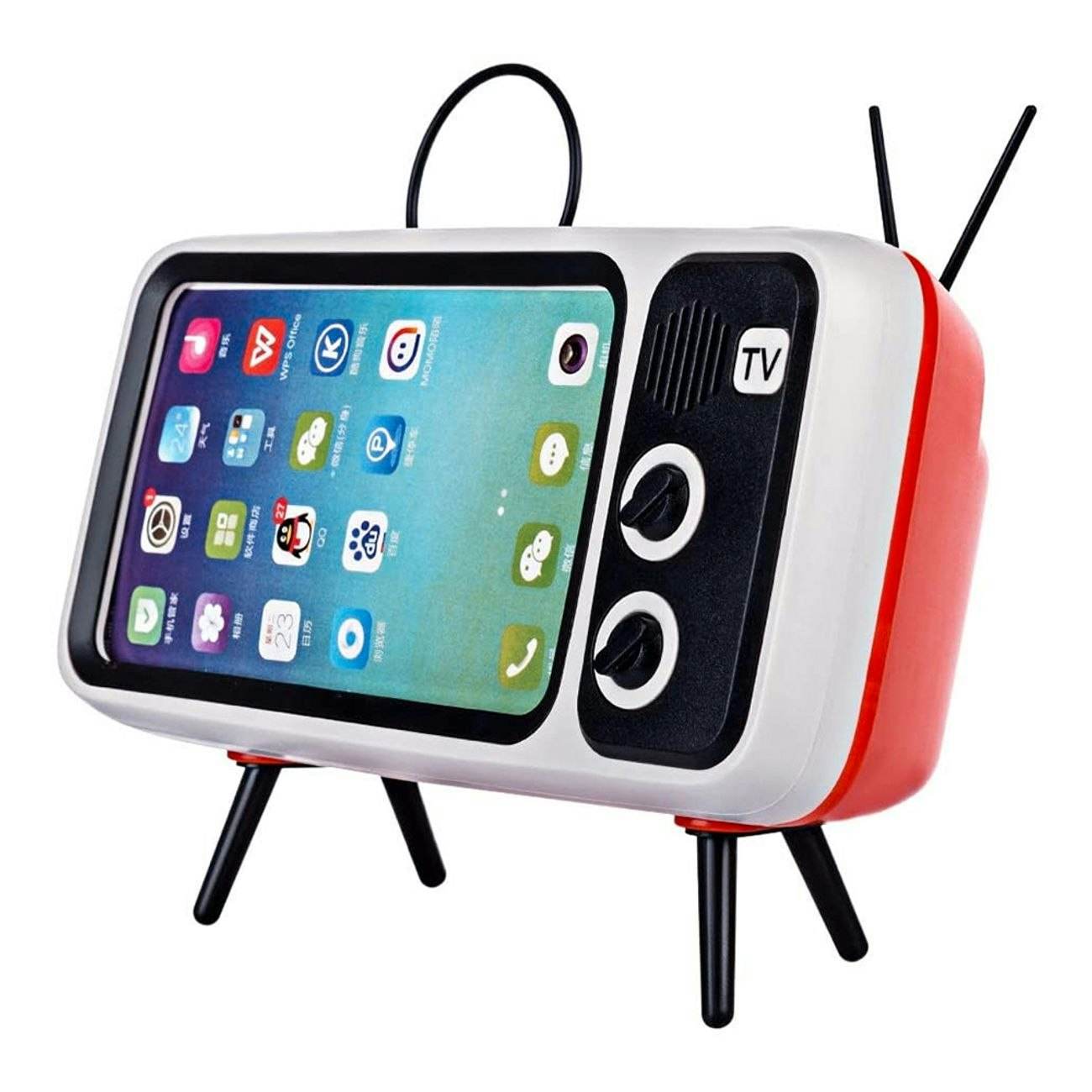 Retro TV Bluetooth Högtalare med Mobilhållare
