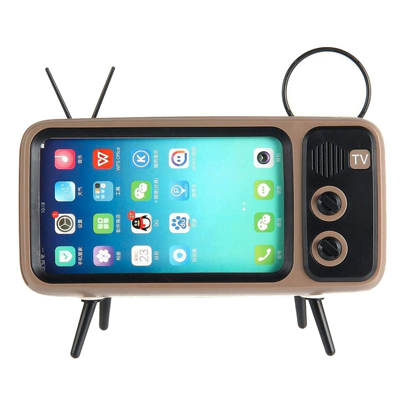 Retro TV Bluetooth Högtalare med Mobilhållare
