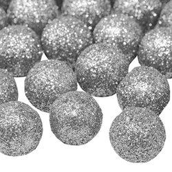 Glitterbollar Silver