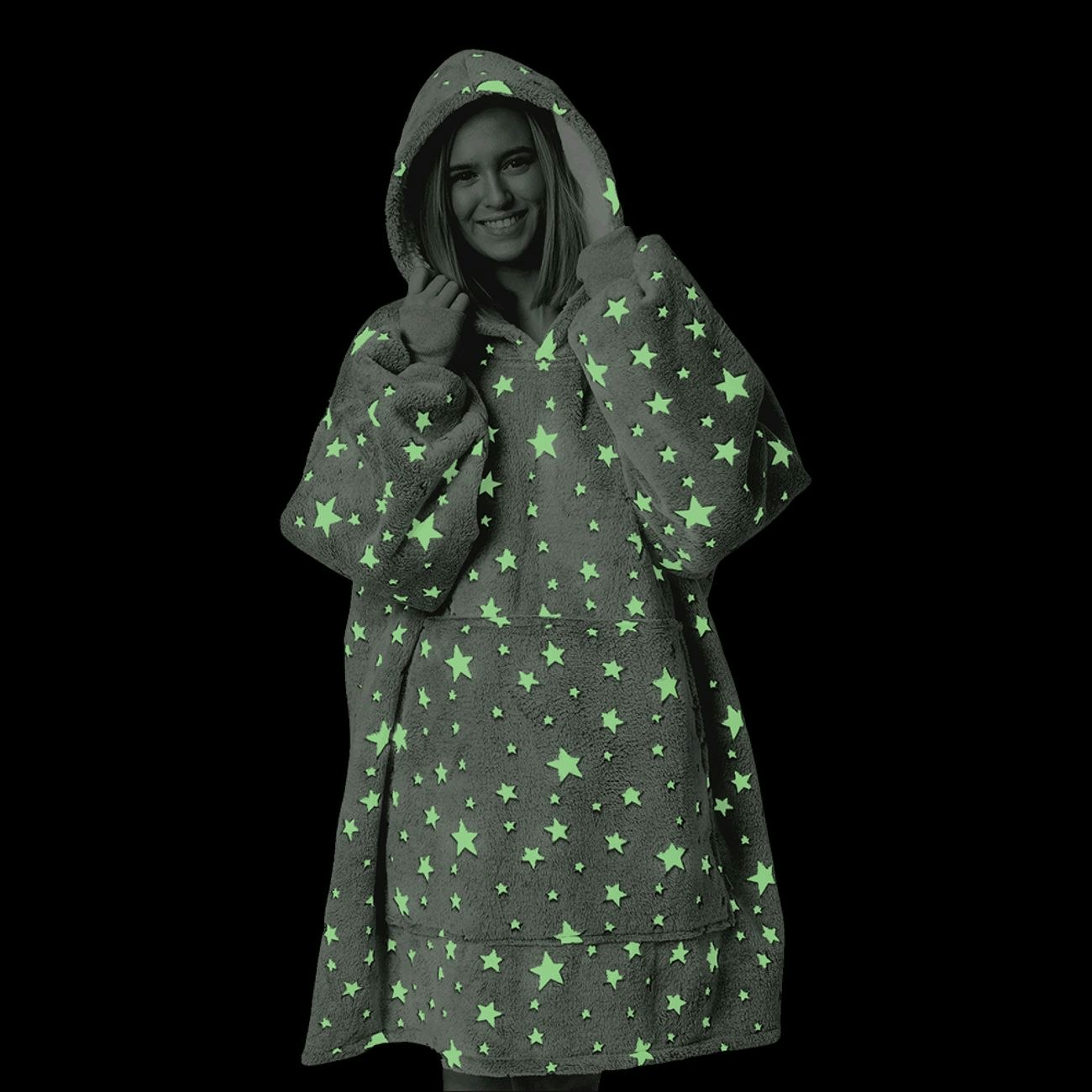 HappyHoodie Grå Självlysande Stjärnor