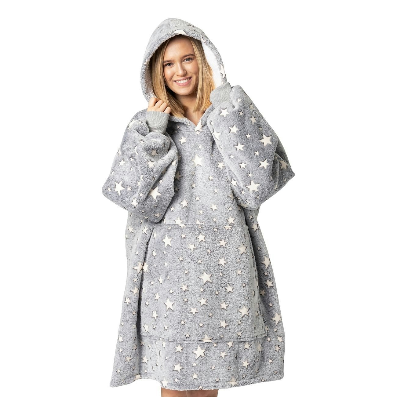 HappyHoodie Grå Självlysande Stjärnor