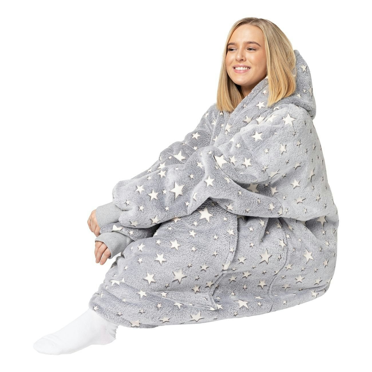 HappyHoodie Grå Självlysande Stjärnor