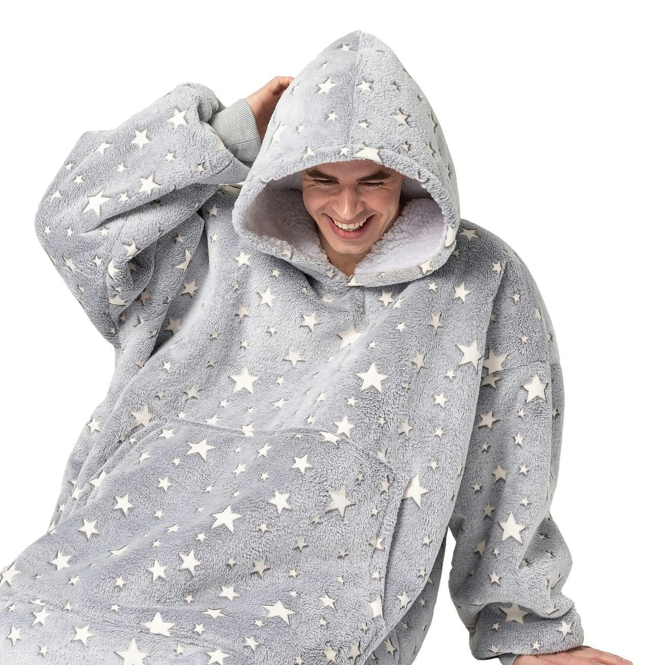 HappyHoodie Grå Självlysande Stjärnor