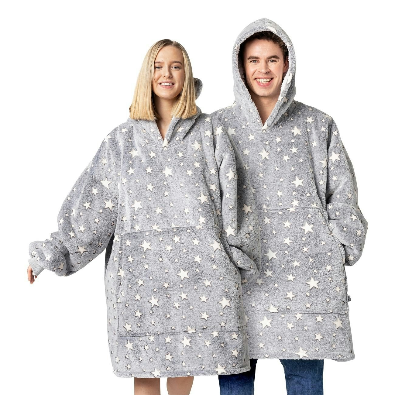 HappyHoodie Grå Självlysande Stjärnor
