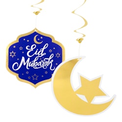 Hängande Swirls Eid Mubarak