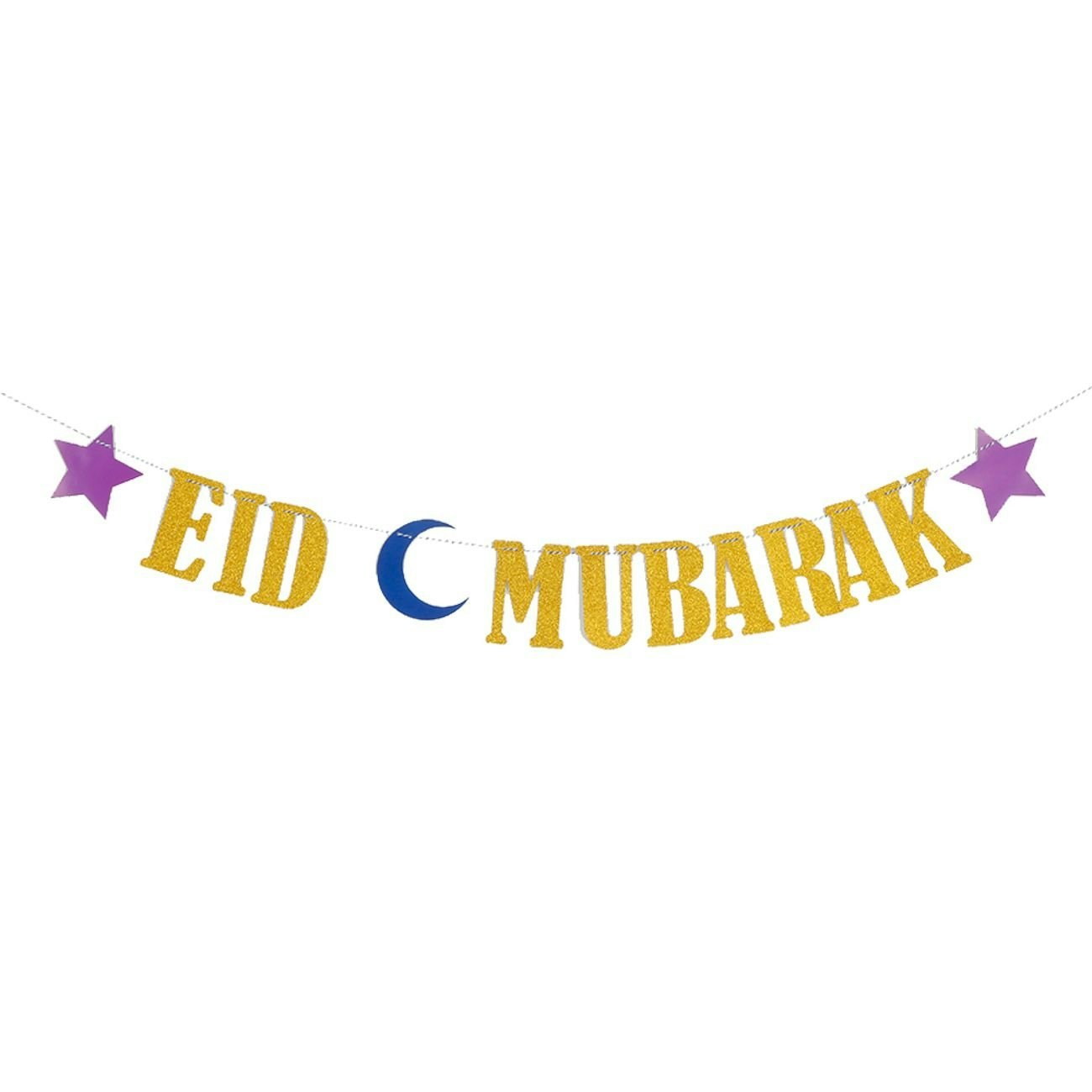 Girlang Eid Mubarak Guld Glitter