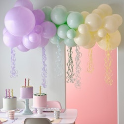 Ballongbåge Pastell Streamers