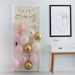 Rosa/Guld Happy Birthday Ballongkit för Dörr