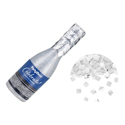 Konfettikanon Champagneflaska Silver