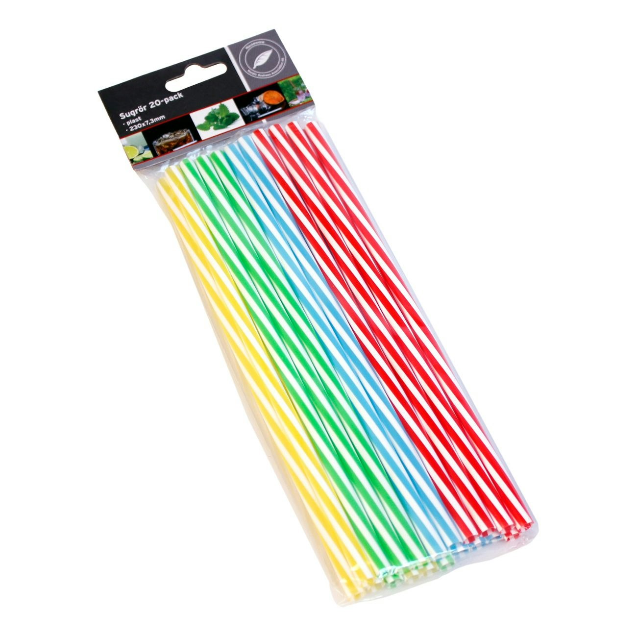 Sugrör i Plast Randiga