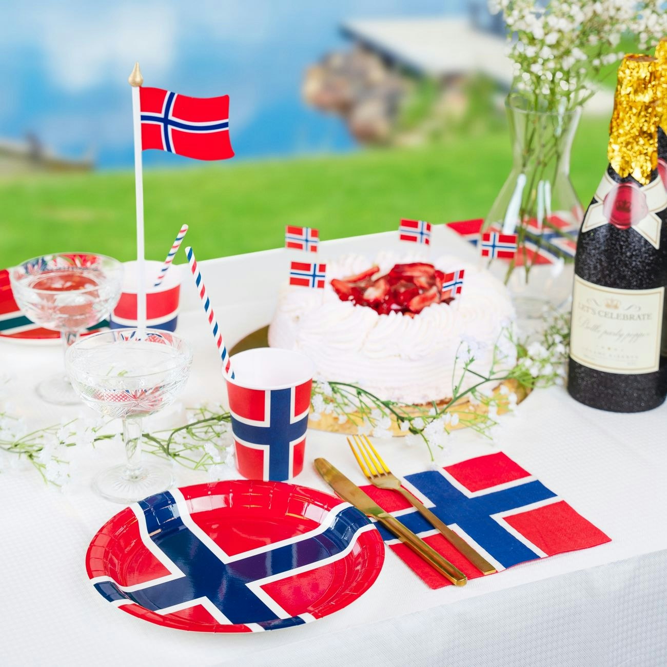 Papperssugrör Norska Flaggan