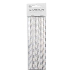 Papperssugrör Silver Metallic