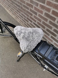 Cykelsadelskydd i fårskinn Grå