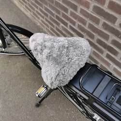 Cykelsadelskydd i fårskinn Grå