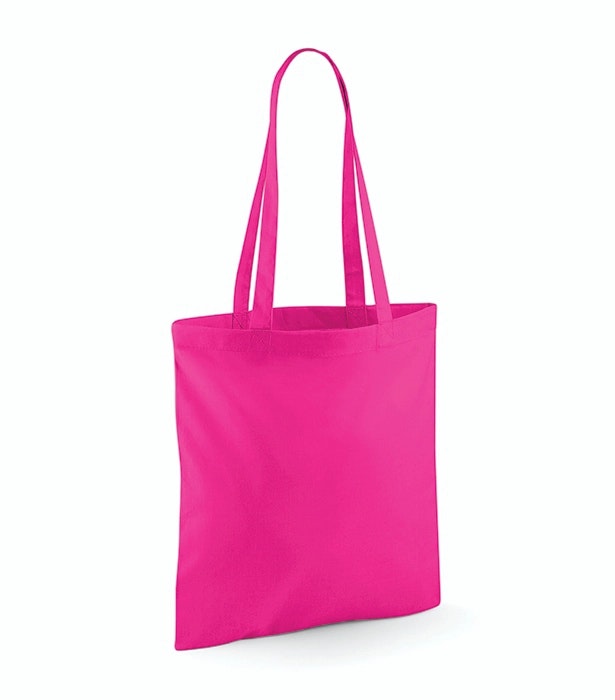 Fairtrade-certifierad fuchsia tygväska med Jag ❤️ Nävekvarn-tryck, trendig och ansvarsfull design