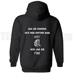 Hoodie Basic Oversize Jag Är Mamma Och Min Dotter Har Häst Och Jag Är Pank