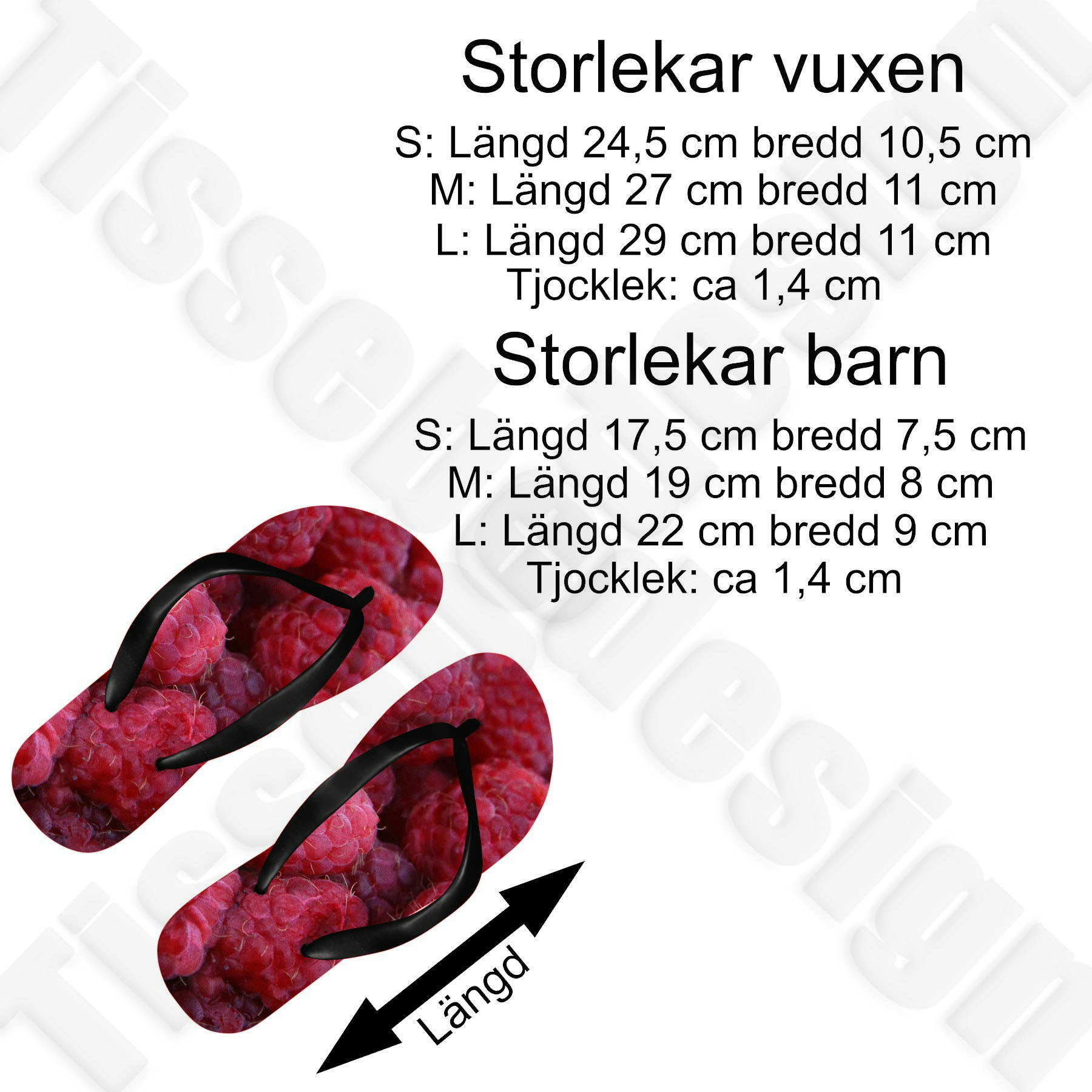 Skor - Flip Flops Eget motiv/Logga Barn - Vuxen