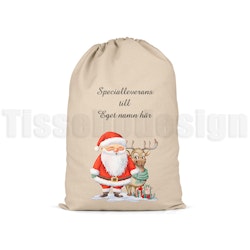 Julsäck Tomte Med Renen Stjärna