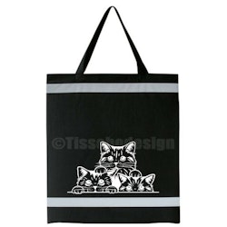 Tygväska / Reflexkasse Med Tryck Katter