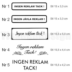 Dekal Ingen Reklam Tack