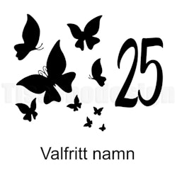 Dekal Fjärilar Med Namn Och Hus Nr