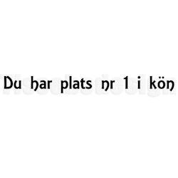 Bildekal Du Har Plats Nr 1 I Kön