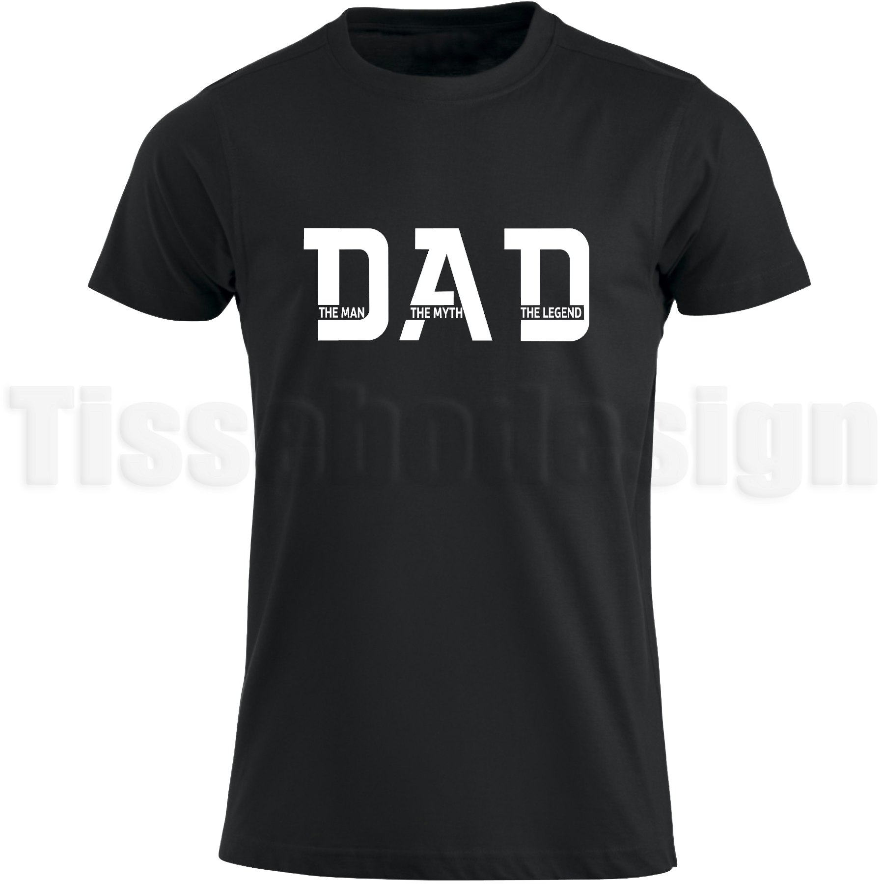 Svart T-shirt med vinyltryck Dad