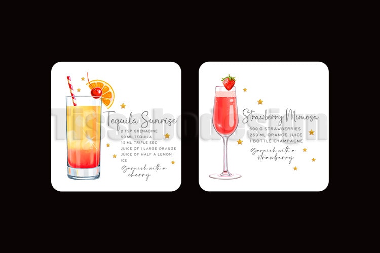 Glasunderlägg Cocktail 4 Pack