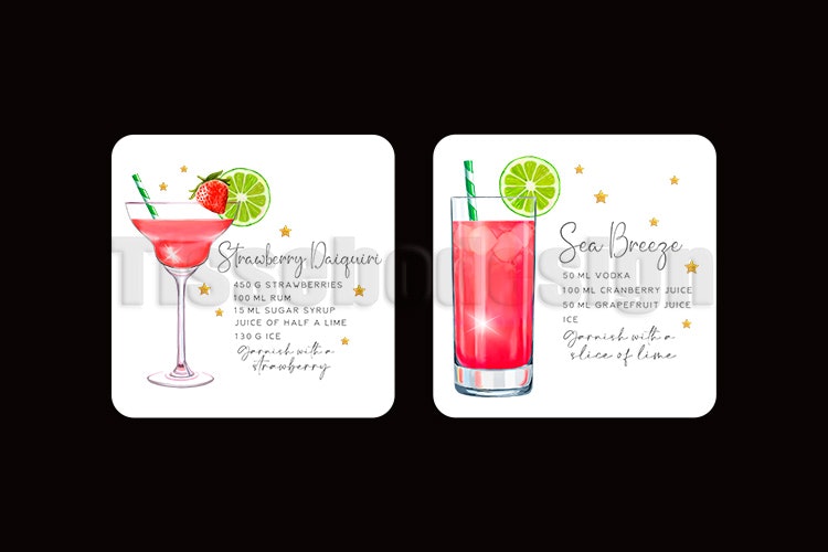 Glasunderlägg Cocktail 4 Pack