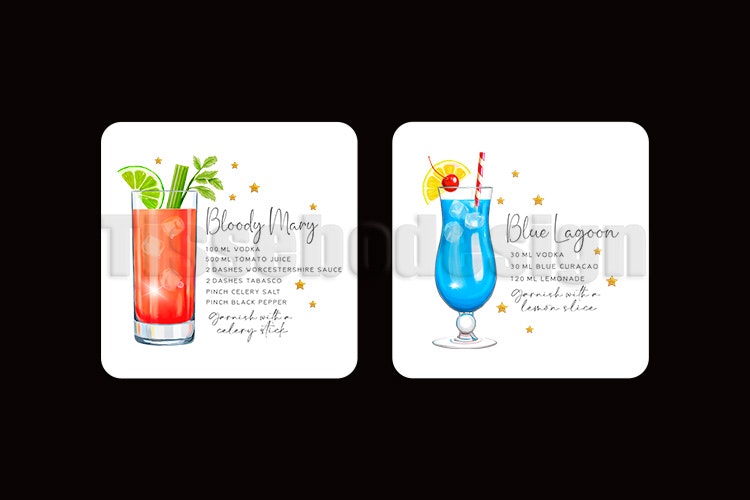 Glasunderlägg Cocktail 4 pack