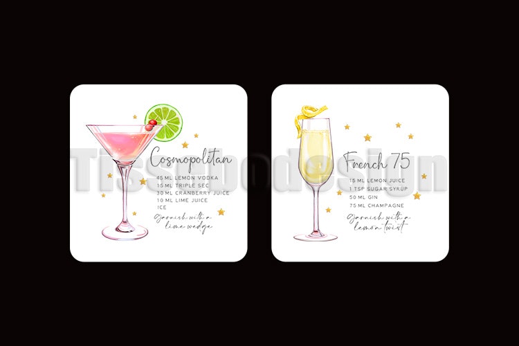 Glasunderlägg Cocktail 4 pack