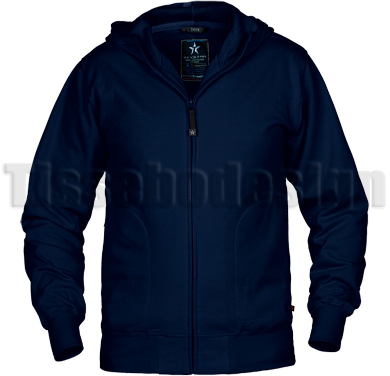 En marinblå Hooded Cardigan, en kvalitets tröja från Texstar