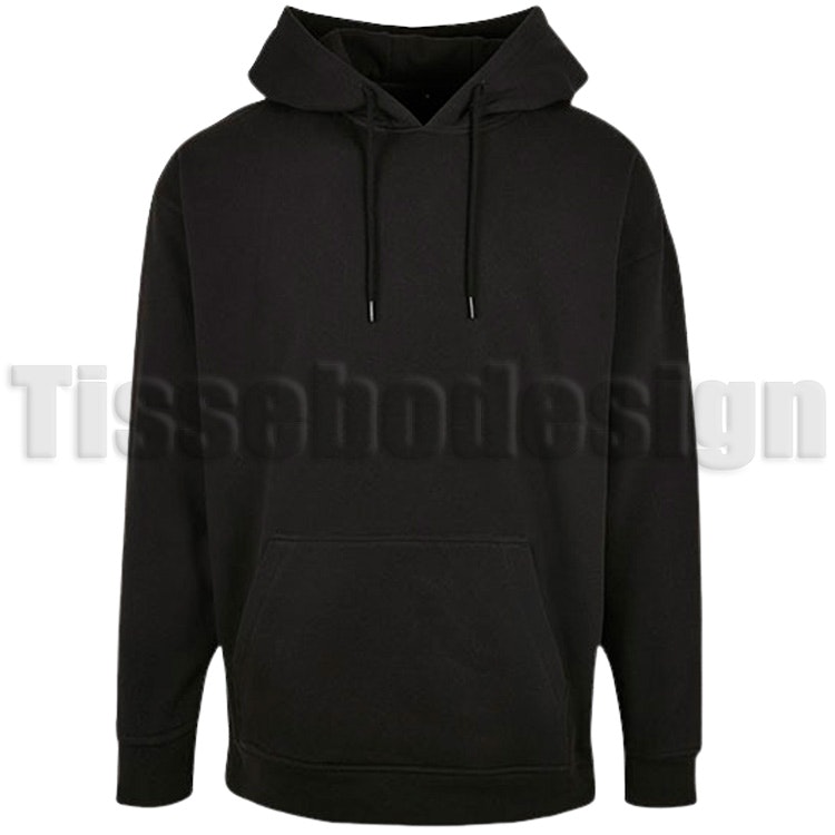 En bild på Svart Hoodie Basic Oversize hur tröjan ser ut utan tryck