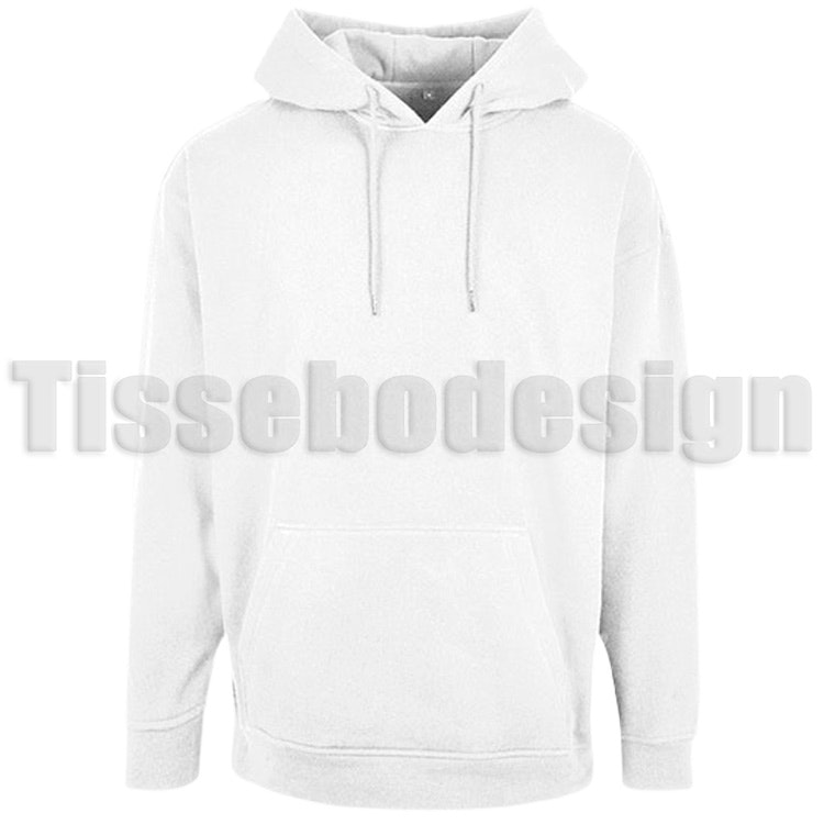 En bild på vit Hoodie Basic Oversize hur tröjan ser ut utan tryck