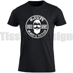 T-shirt Awesome Dads Have Beards And Tattoos "Fars Dag"