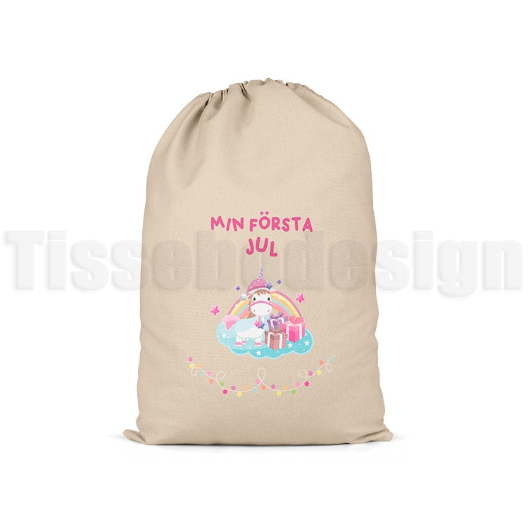 Julsäck Unicorn Min Första Jul Med Personligt Namn Och Årtal