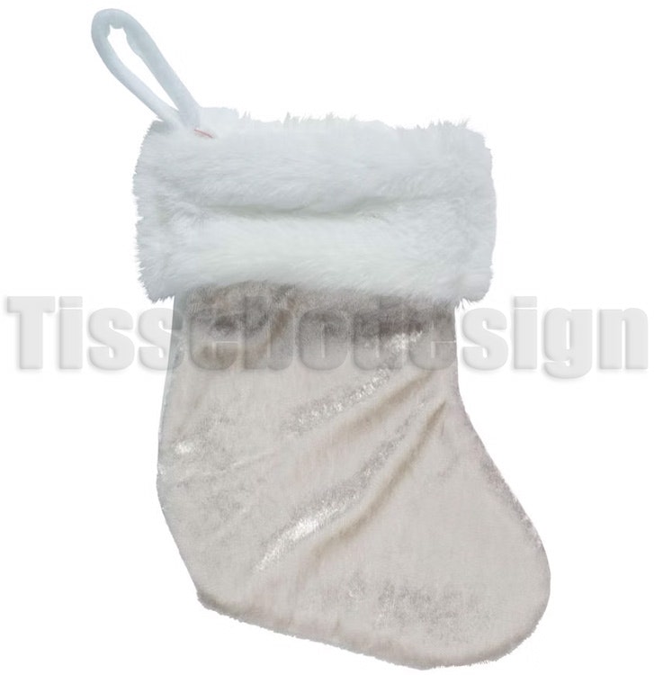 Liten Julstrumpa med eget namn - Vit 20 cm 20 cm